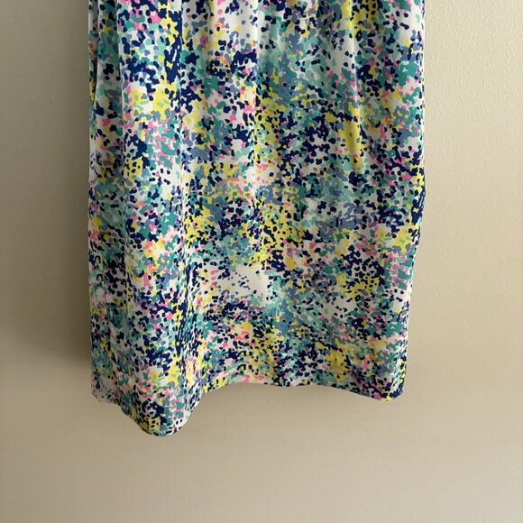 Britt Ryan Womn 4 Colorful Confetti Print Silk Sleeveless Criss Cross Back Dress - Picture 2 of 11